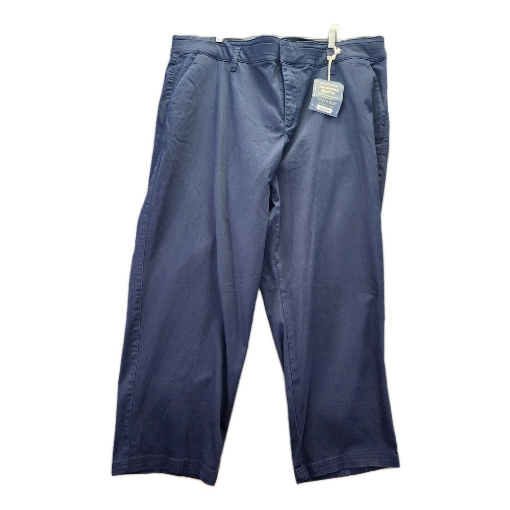 Democracy Navy Skyrise Ab Solution Straight Leg Stretch Jean Sz 22W NWT Slimming